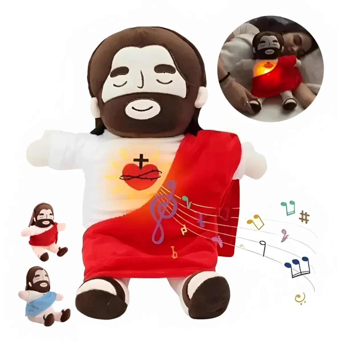 ✨Peluche de Jesús Musical con Luces y Sonido de Respiración
